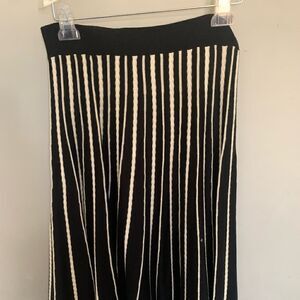 Elegant Black and White Striped Skirt